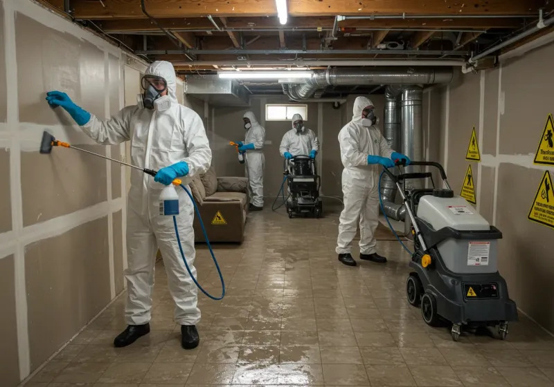 Basement Moisture Removal and Structural Drying process in Sierra Vista Southeast, AZ